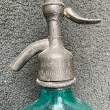 Siphon ancien verre gravé