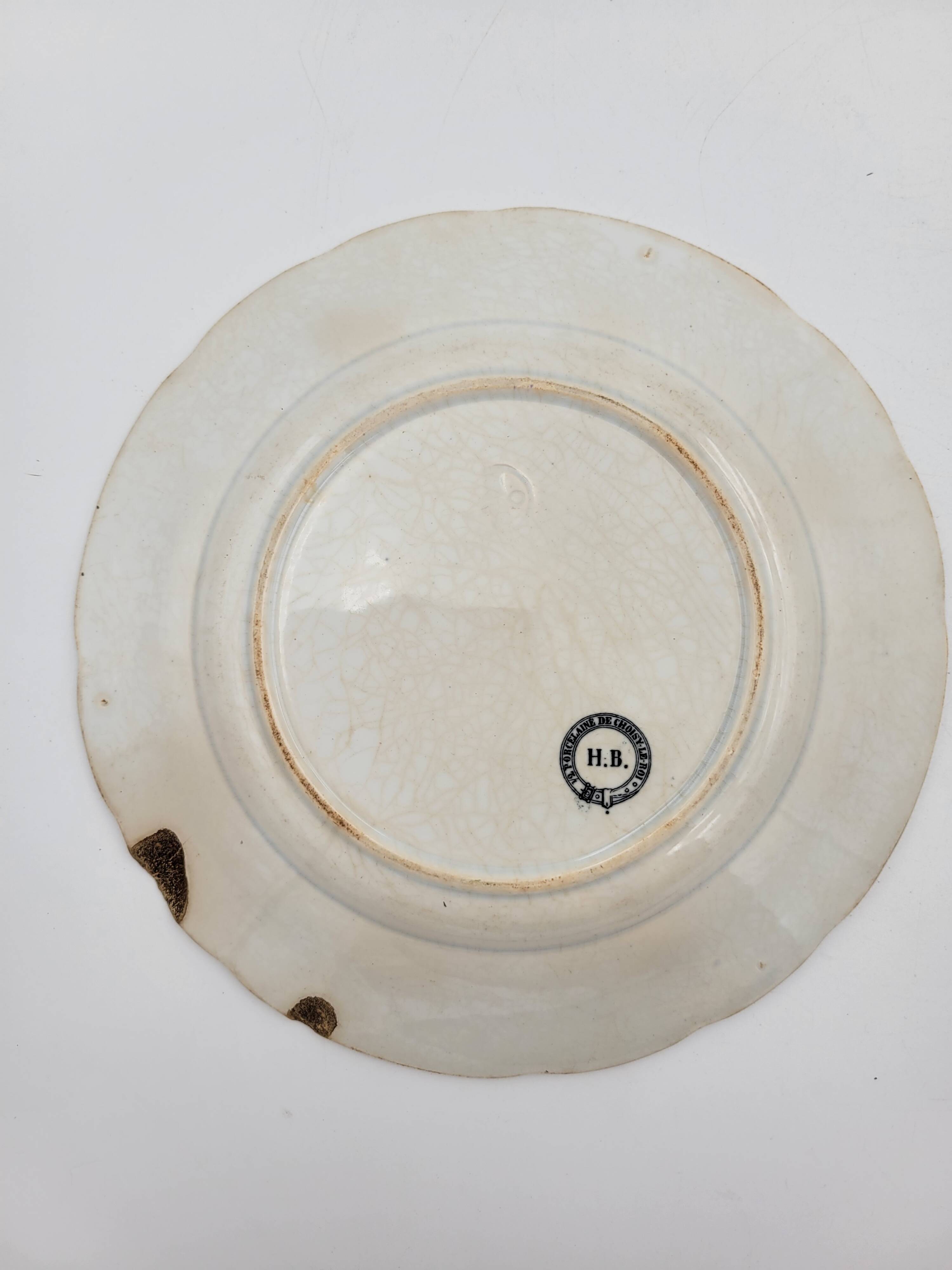 Set of 2 talking plates in Choisy-le-Roi porcelain