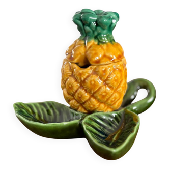 Vintage ceramic pineapple-shaped mustard pots - tableware