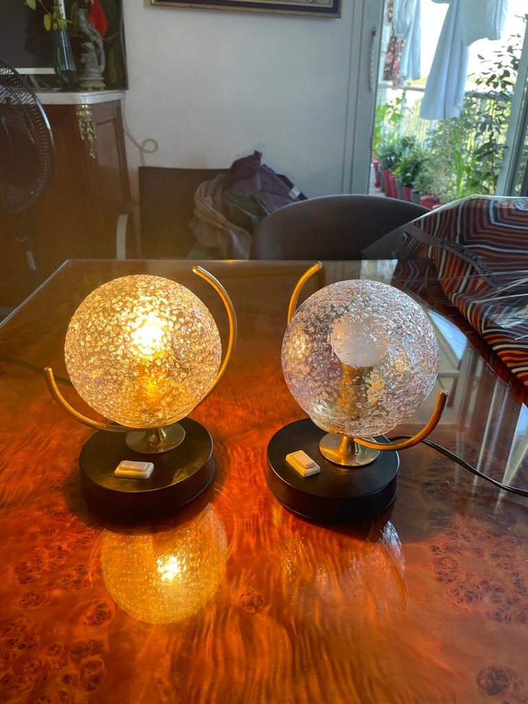 Table lamps globes 70s