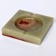 ​Italian ashtray in green and red onyx - 15 cm x 15 cm