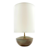 Mid-century modern green ceramic lamp base, Alain di Bin France 1960s