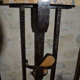 Wrought iron wardrobe with oval mirror