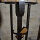 Wrought iron wardrobe with oval mirror