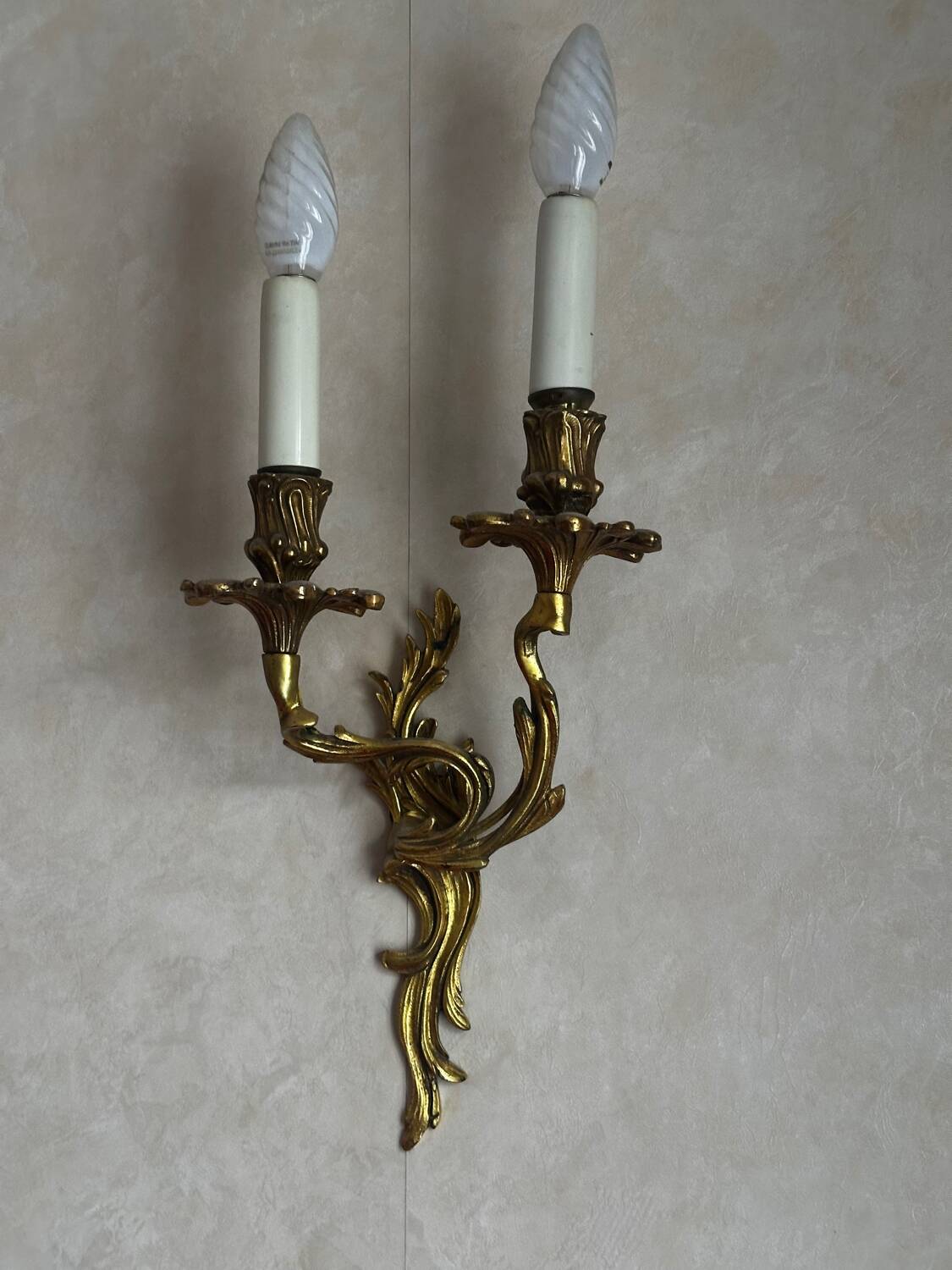 3 wall sconces - Louis XV / Rocaille style in gold
