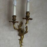 3 wall sconces - Louis XV / Rocaille style in gold