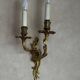 3 gold wall sconces in Louis XV style, rocaille.