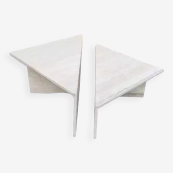 Triangular travertine table for Up&up, Italy, 1970s