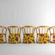 Funky set of five 60s bamboo chairs
