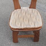 Brutalist chairs in solid oak mountain chalet decor