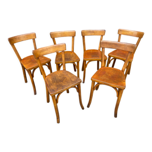 Lot de 6 chaises bistrot - bois