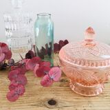 Pink glass candy box