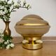 Lampe à poser globe vintage art déco en verre jaune et doré