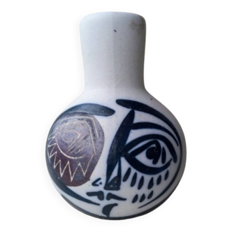 Small cubist painted bud vase
