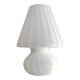 Mid-Century Modern Striped Milky-White "Fungo" Murano Glass Style Table Lam