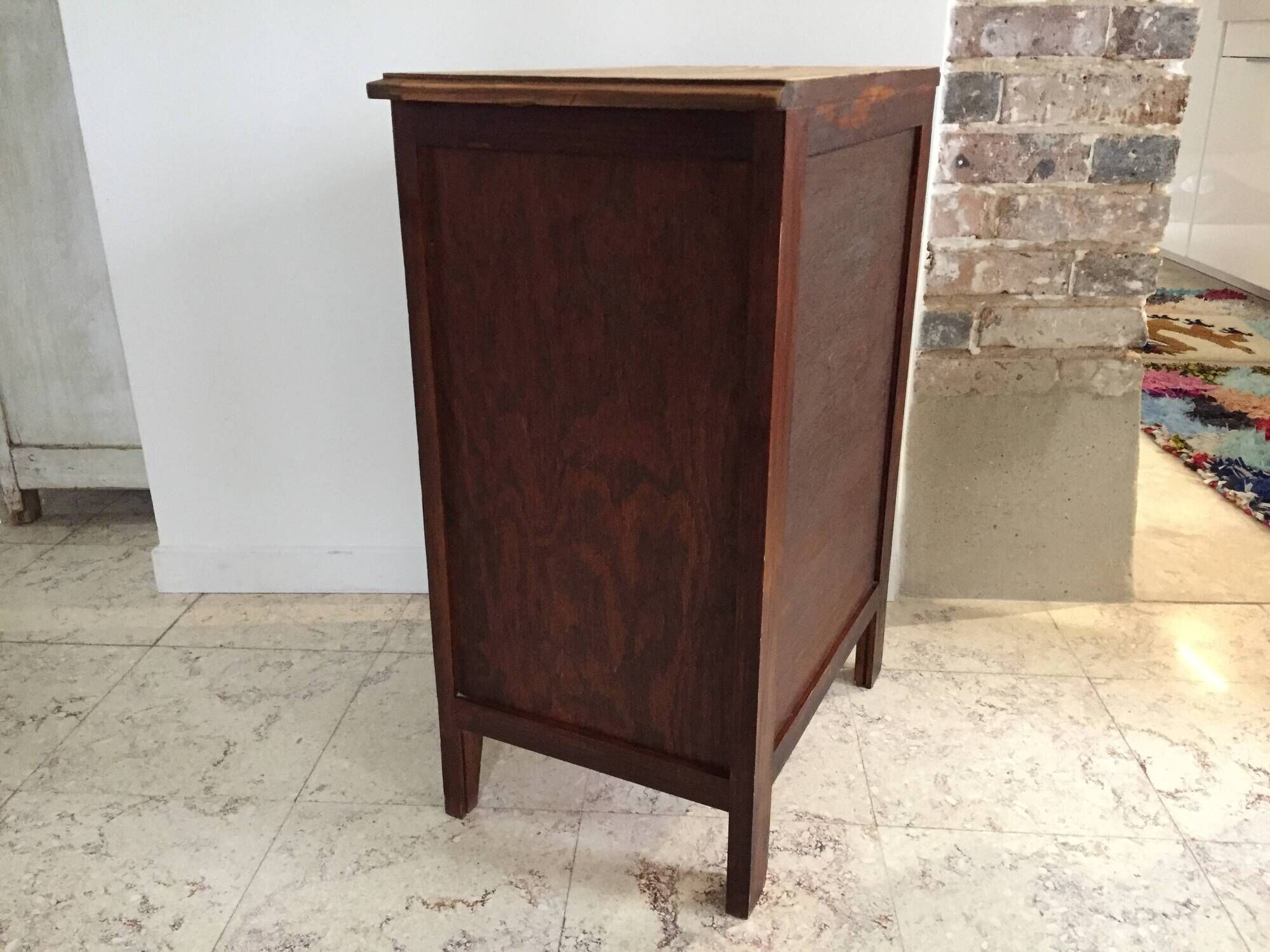 Vintage Bedside Table Compass Legs