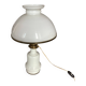 White opaline oil lamp mounted