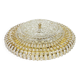 Hillebrand wall sconce in brass, glass, and Lucite beads, Germany, 1960s.