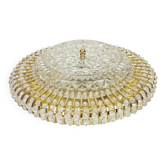 Hillebrand wall sconce in brass, glass, and Lucite beads, Germany, 1960s.