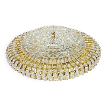 Hillebrand wall sconce in brass, glass, and Lucite beads, Germany, 1960s.