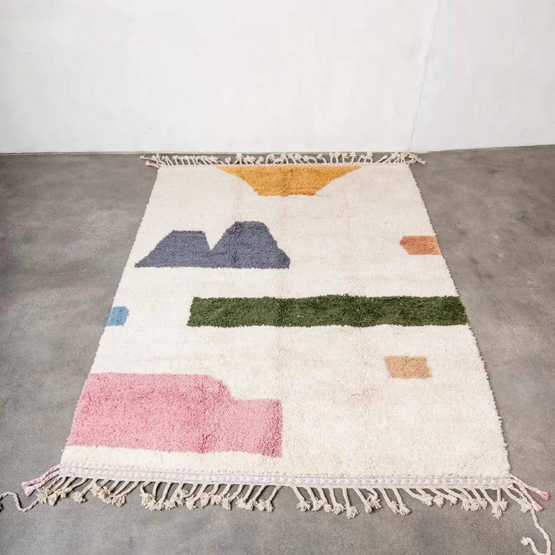 Authentic handmade woven beni ourain rug.