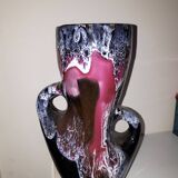 Vallauris vase black background with red effects