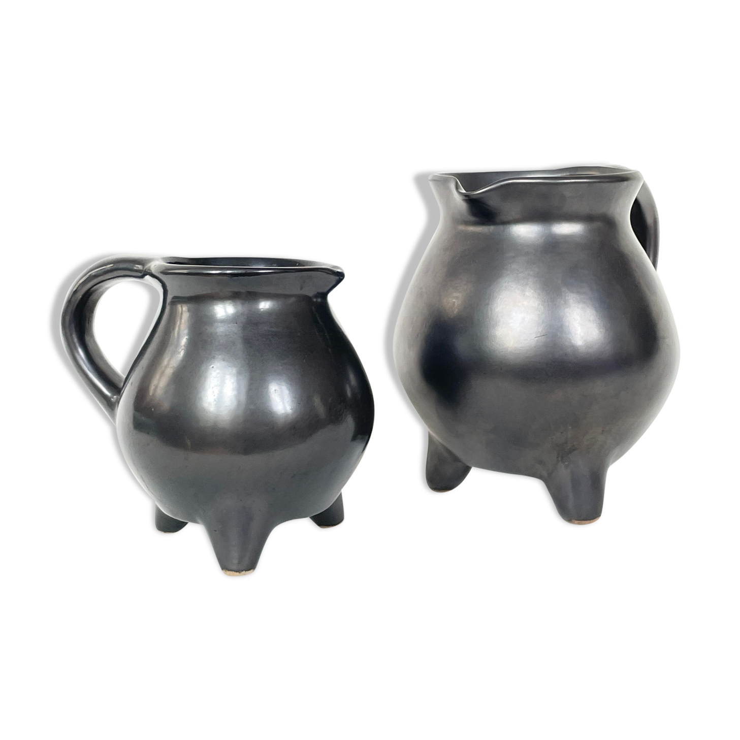 2 ceramic pitchers, 1950, poterie périgourdine