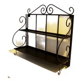 Wall-mounted or table-mounted wrought iron shelf