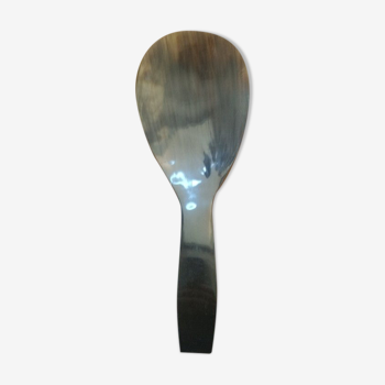 Rice spoon covered with serving in Asian handicraft horn