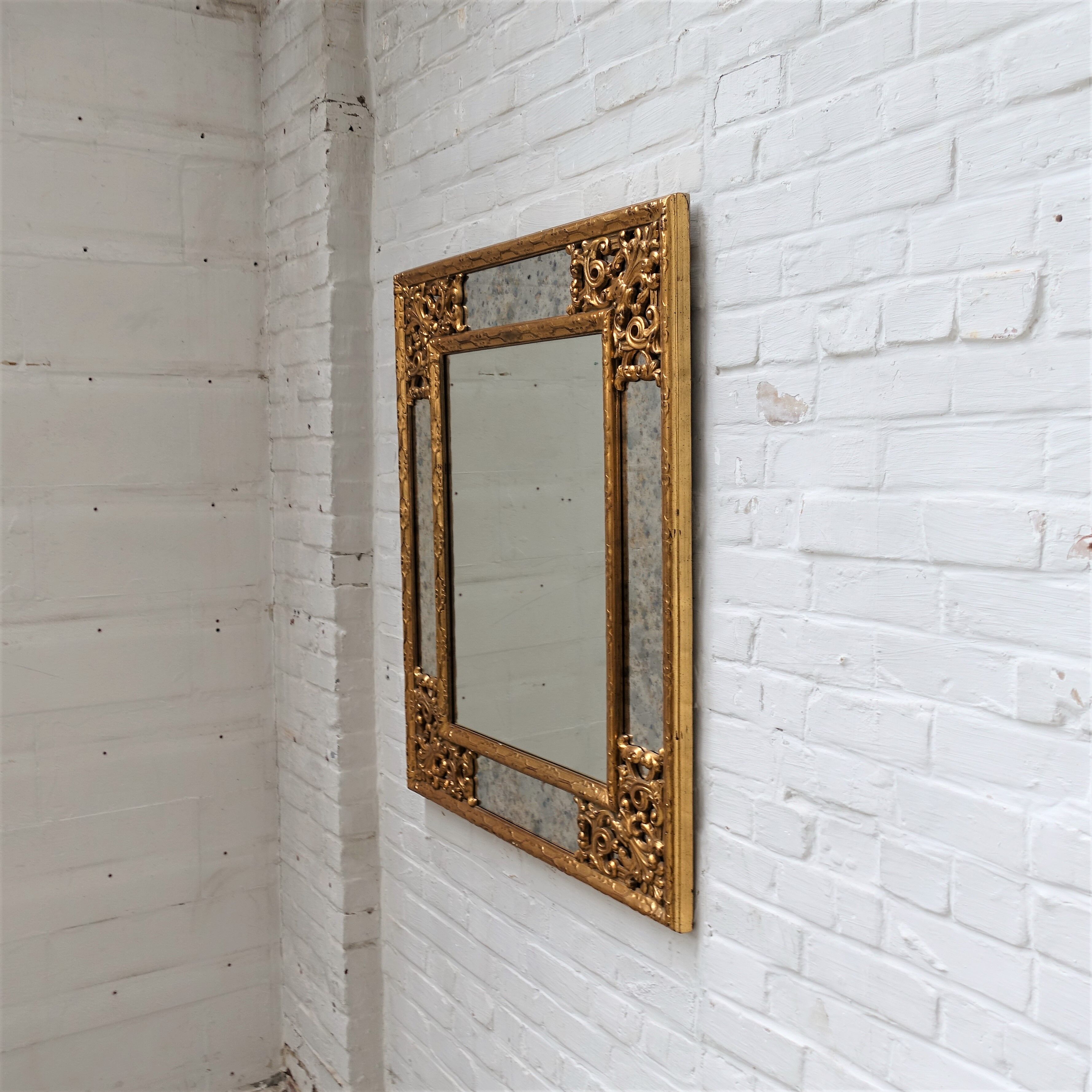 Miroir Deknudt doré vintage