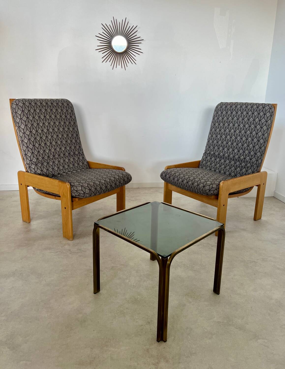 Set of 2 scandinavian design oak armchairs from the 70s yngve ekström for swedese
