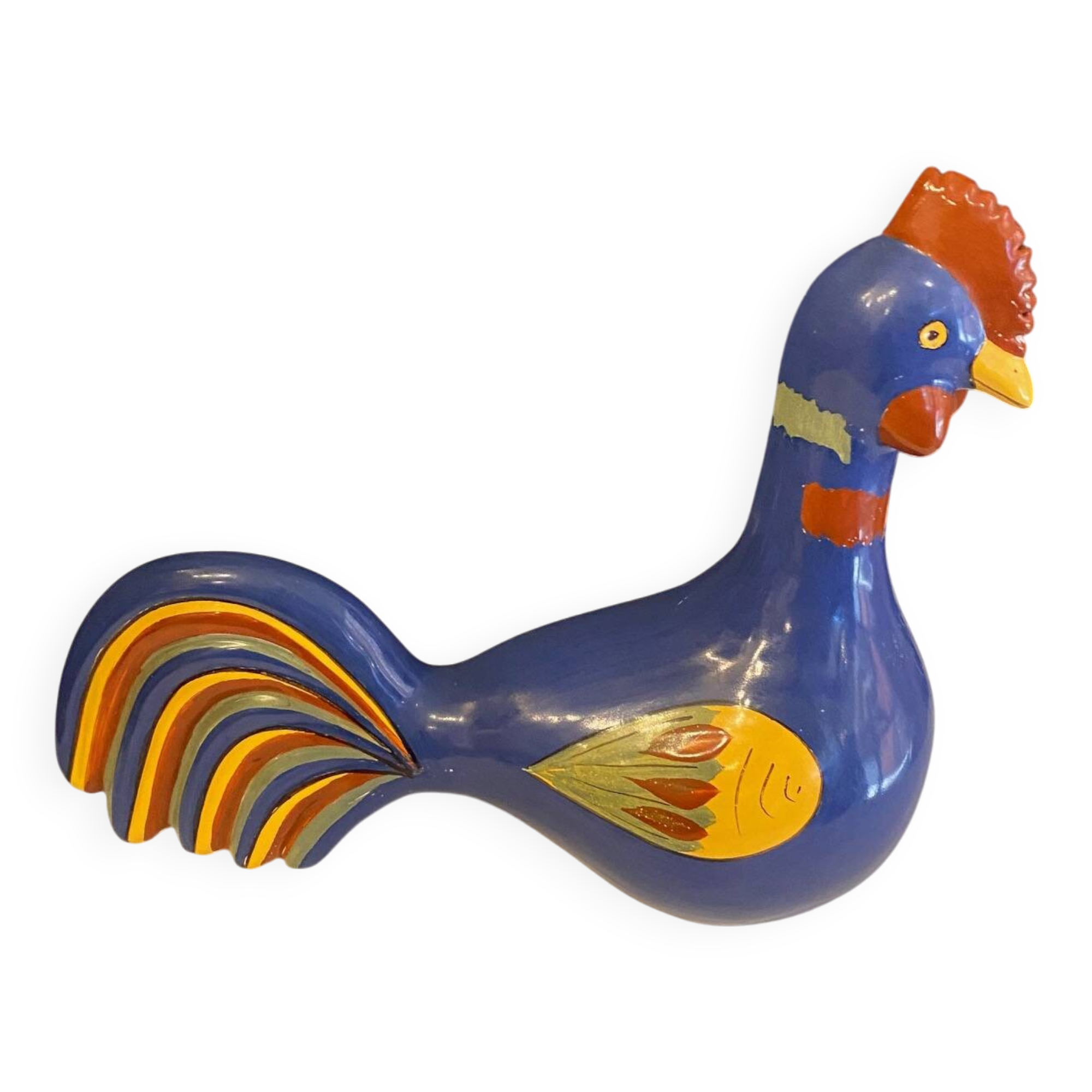 Coq en faïence peinte Henriot Quimper