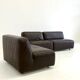 Set of 3 vintage space age modular leather sofas / armchairs in dark brown