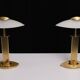 set Holtkotter Brass table lamps 1980s Germany