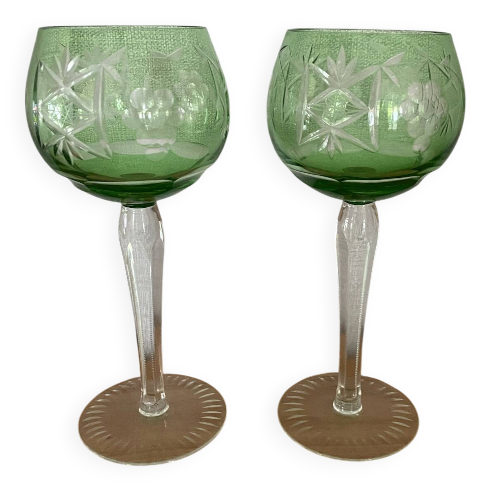 2 crystal Roemer wine glasses from the 70s/80s.