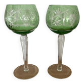2 crystal Roemer wine glasses from the 70s/80s.