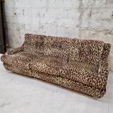 Vintage sofa in leopard fabric