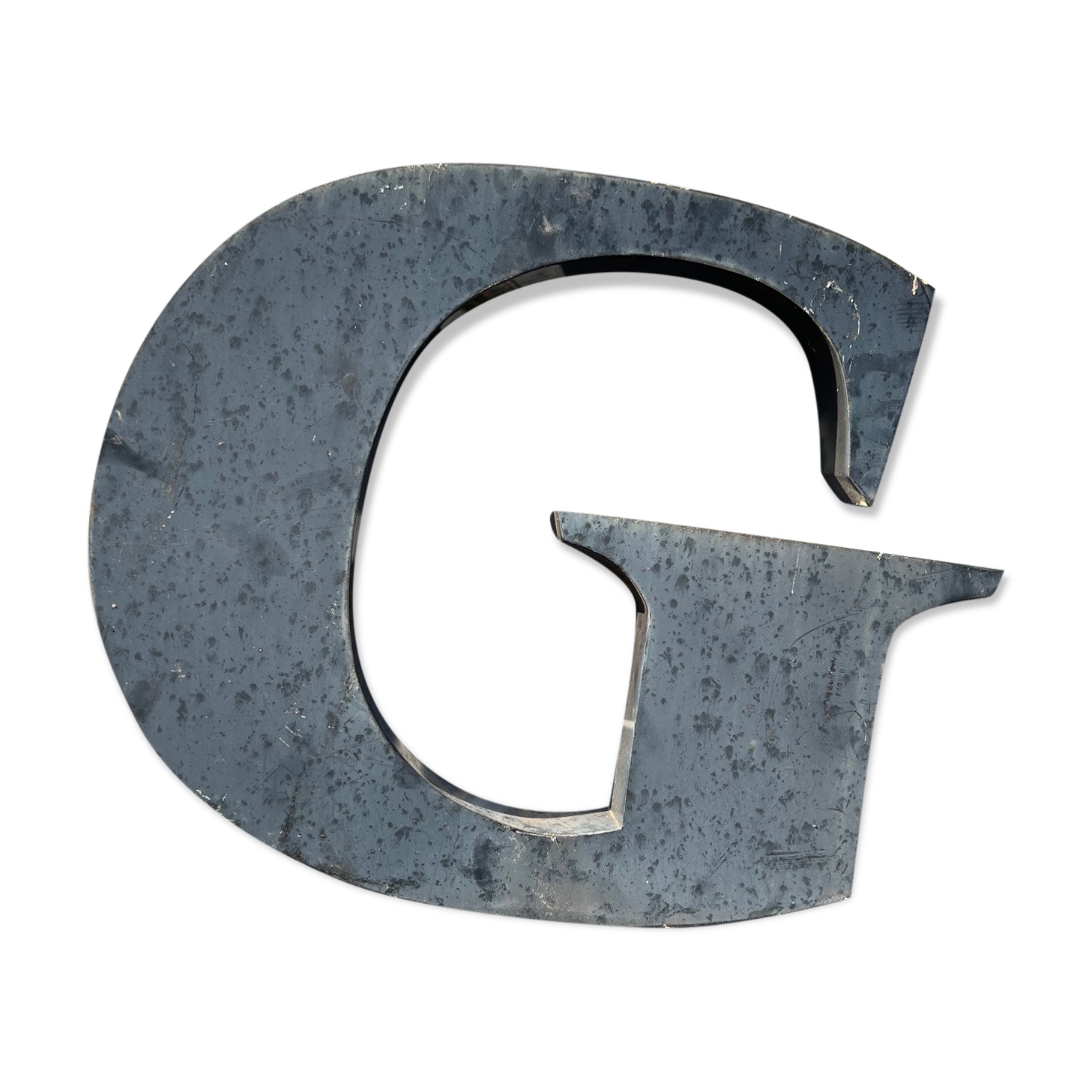 Letter g in galvanized metal height 45 cm