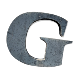 Letter g in galvanized metal height 45 cm