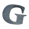 Letter g in galvanized metal height 45 cm