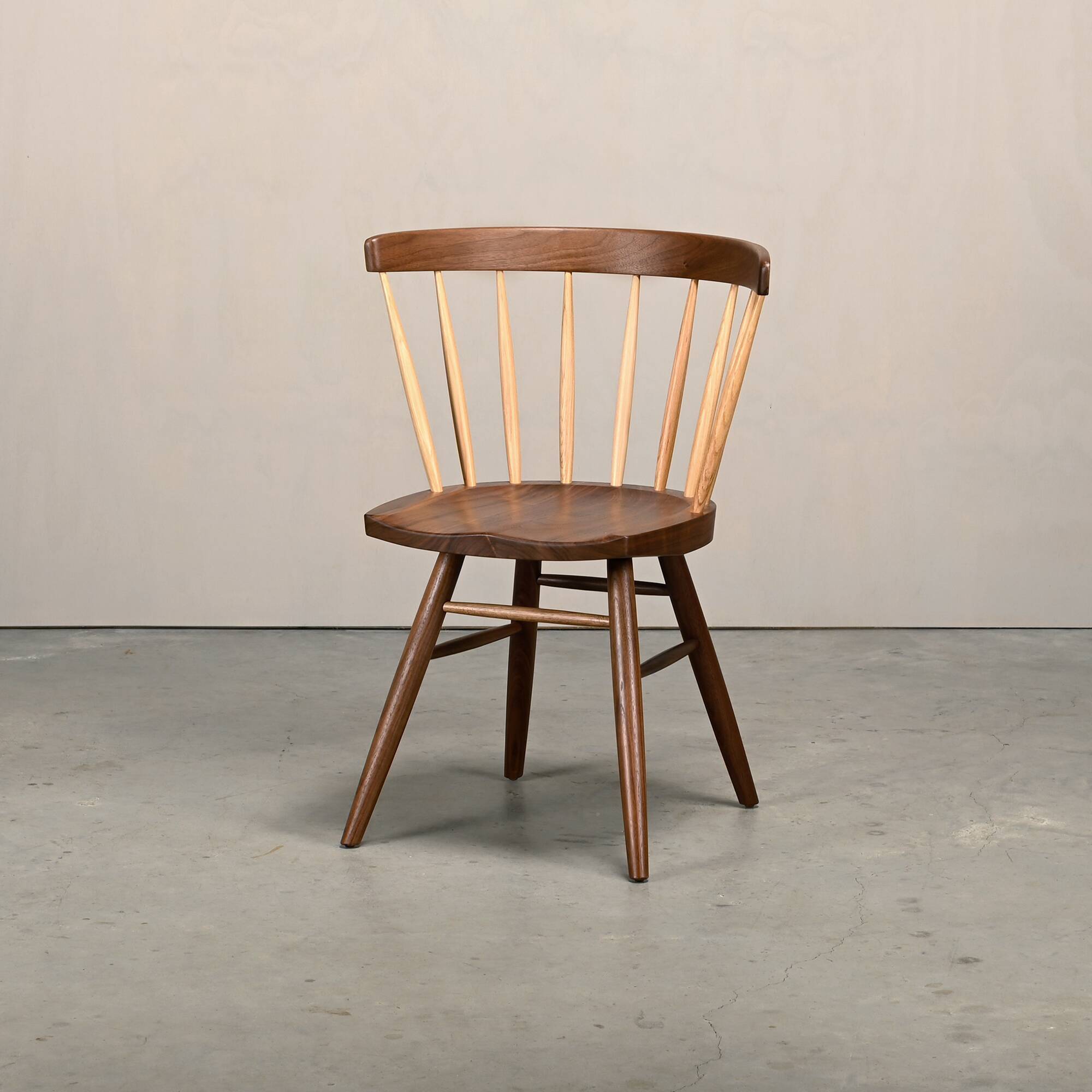 George Nakashima N19 Straight Chair in Walnut and Hickory for Knoll Studio