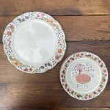 6 assiettes et 1 plat Gien XXe siècle