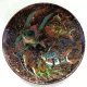Relief barbotine dish "LA BISBAL SALAMO" with fish.