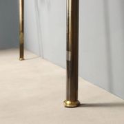 Vintage headboard for double bed in brass, geometric design, Italy, 1960s.