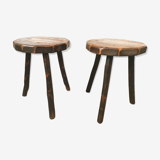 Pair of tripod stools