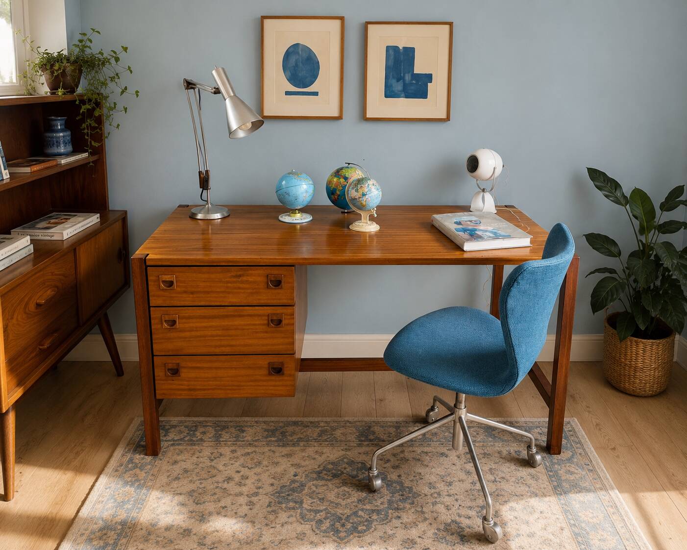 Bureau André Monpoix en Teck année 1960