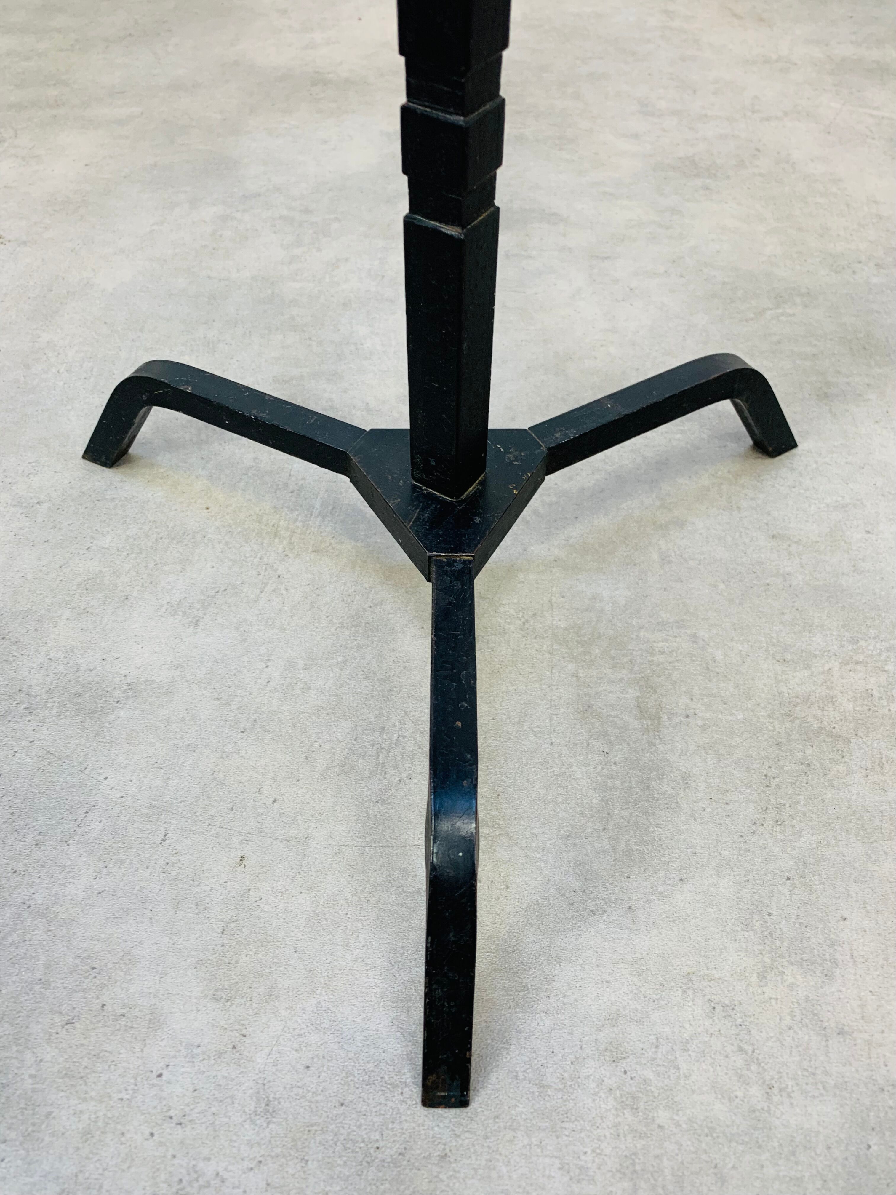 Bougeoir pique cierge brutaliste fer forgé 69 cm