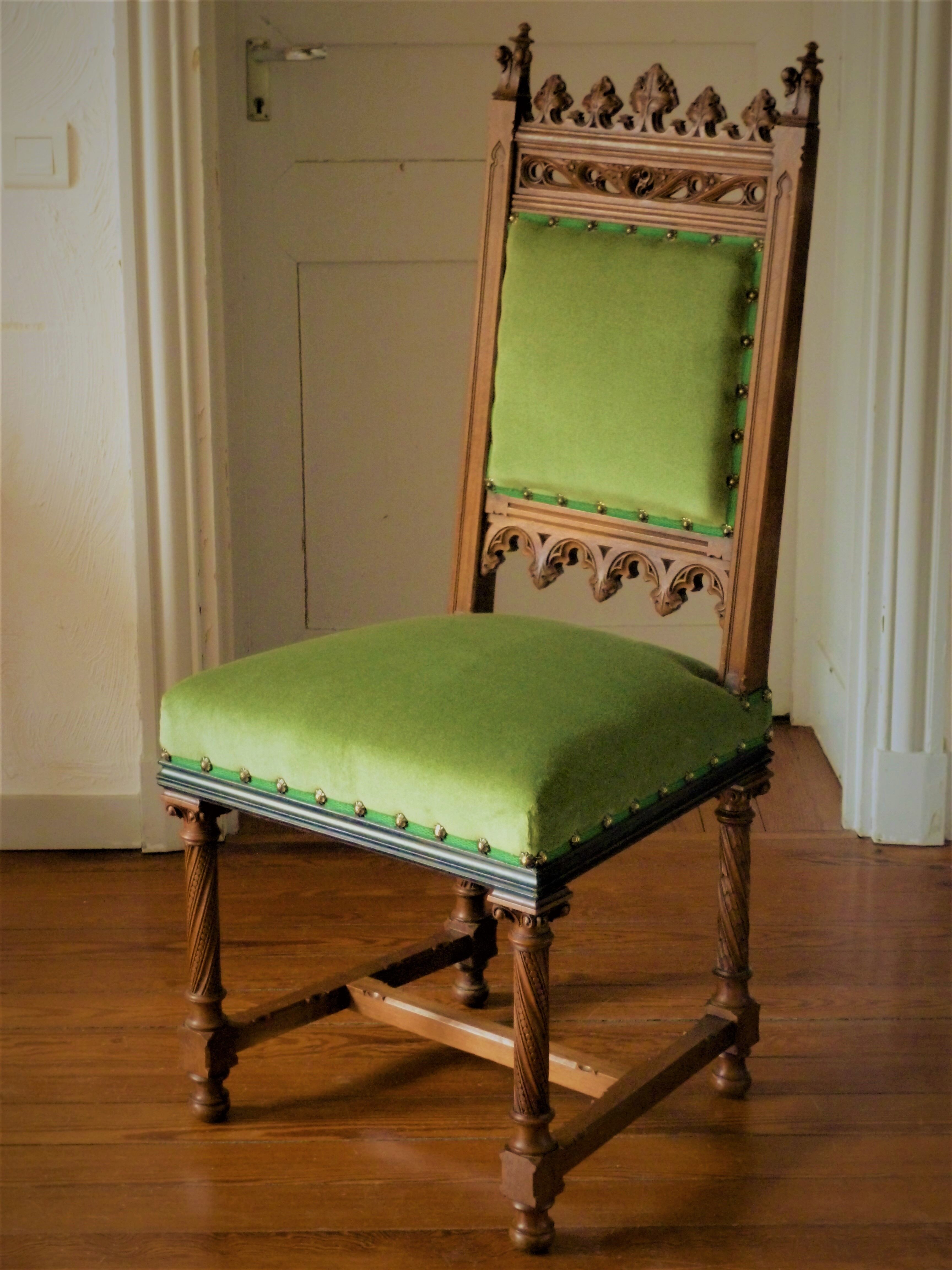 Pair of neo-Gothic chairs 19th century