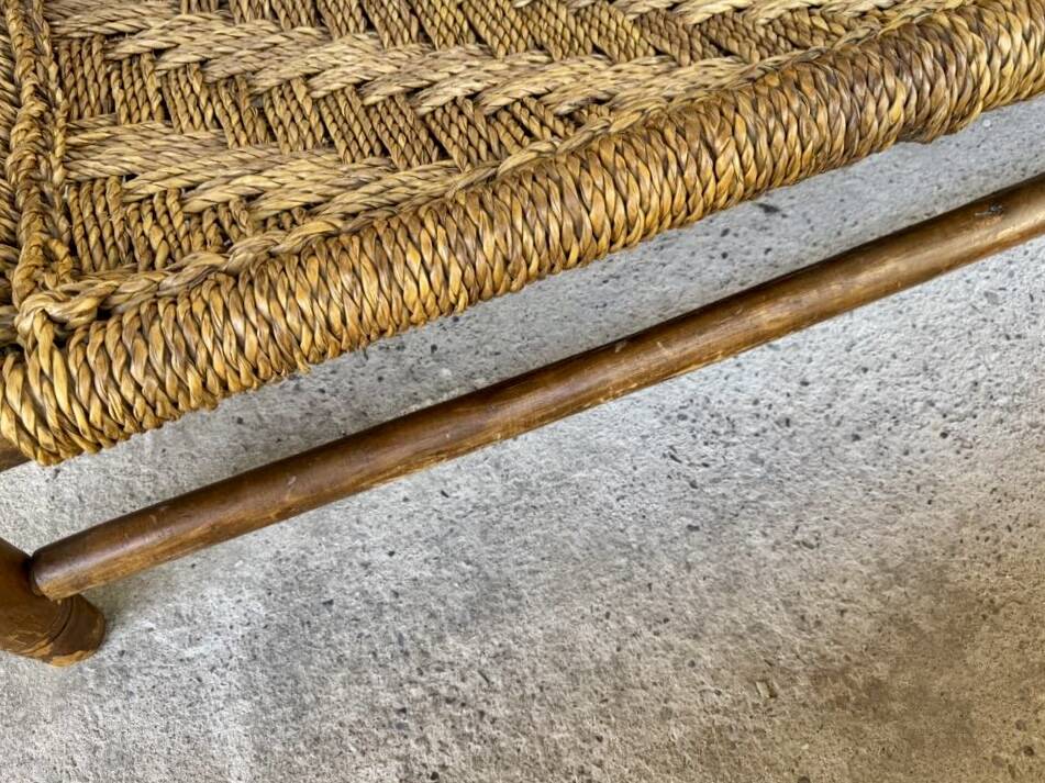 Wooden and rope bench from the 1950s,  Vibo