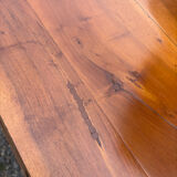 Restoration period walnut chest of drawers with a scroll handle